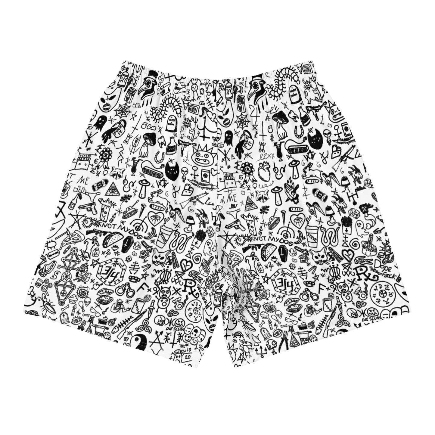 Graphic Graffiti White Athletic Shorts