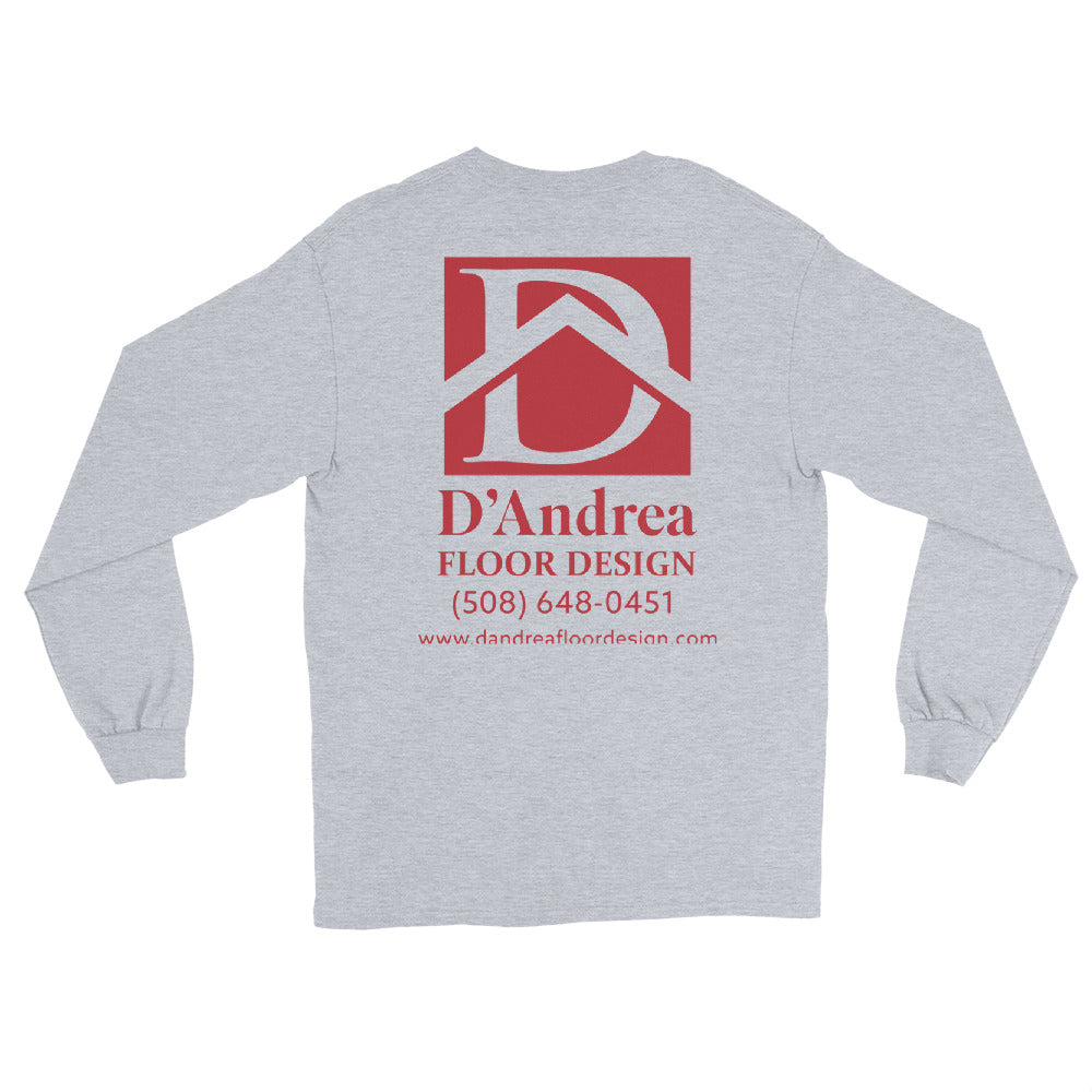 D'Andrea Floor Design Red Lettering Long Sleeve Shirt