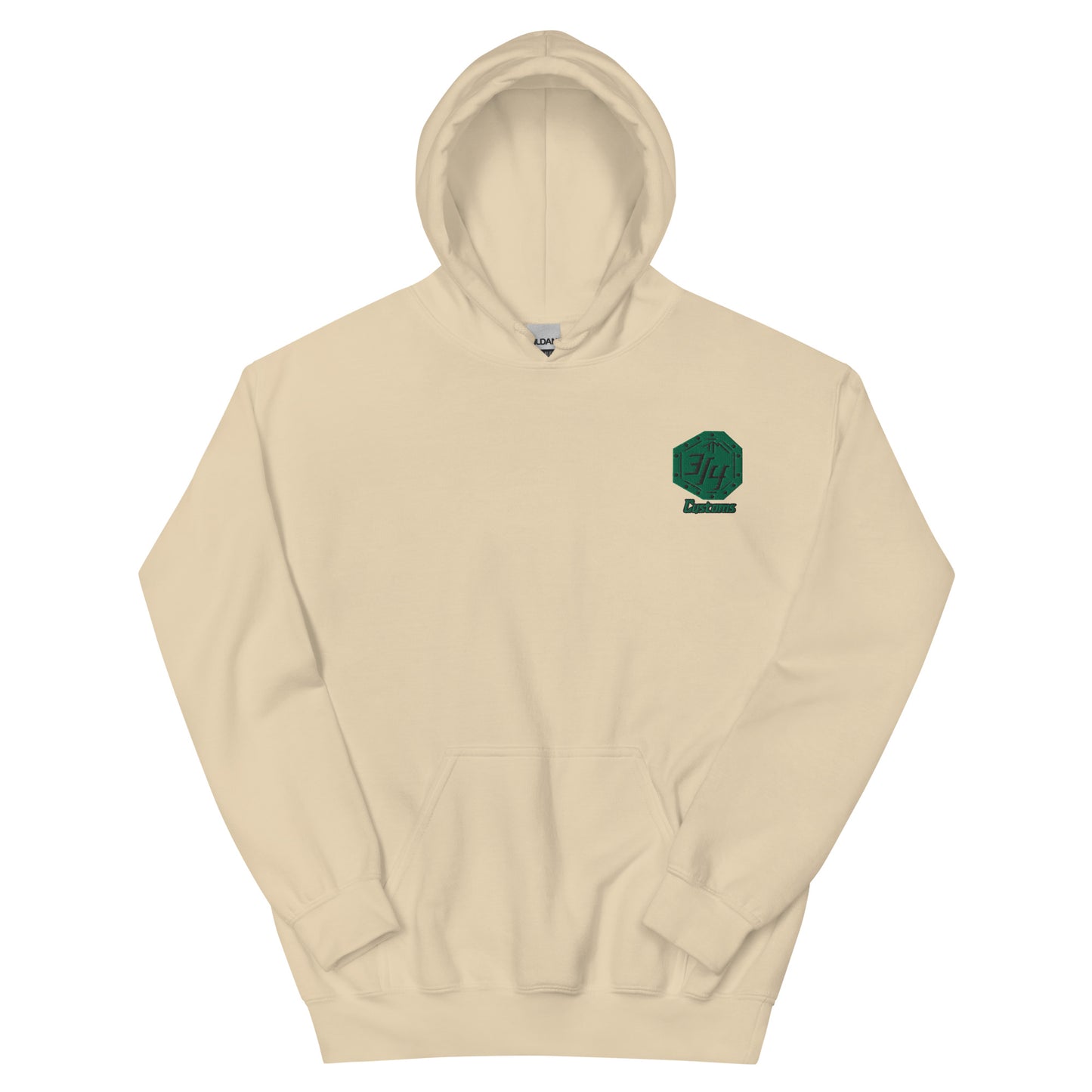 3/4 Customs Green Embroidered Hoodie