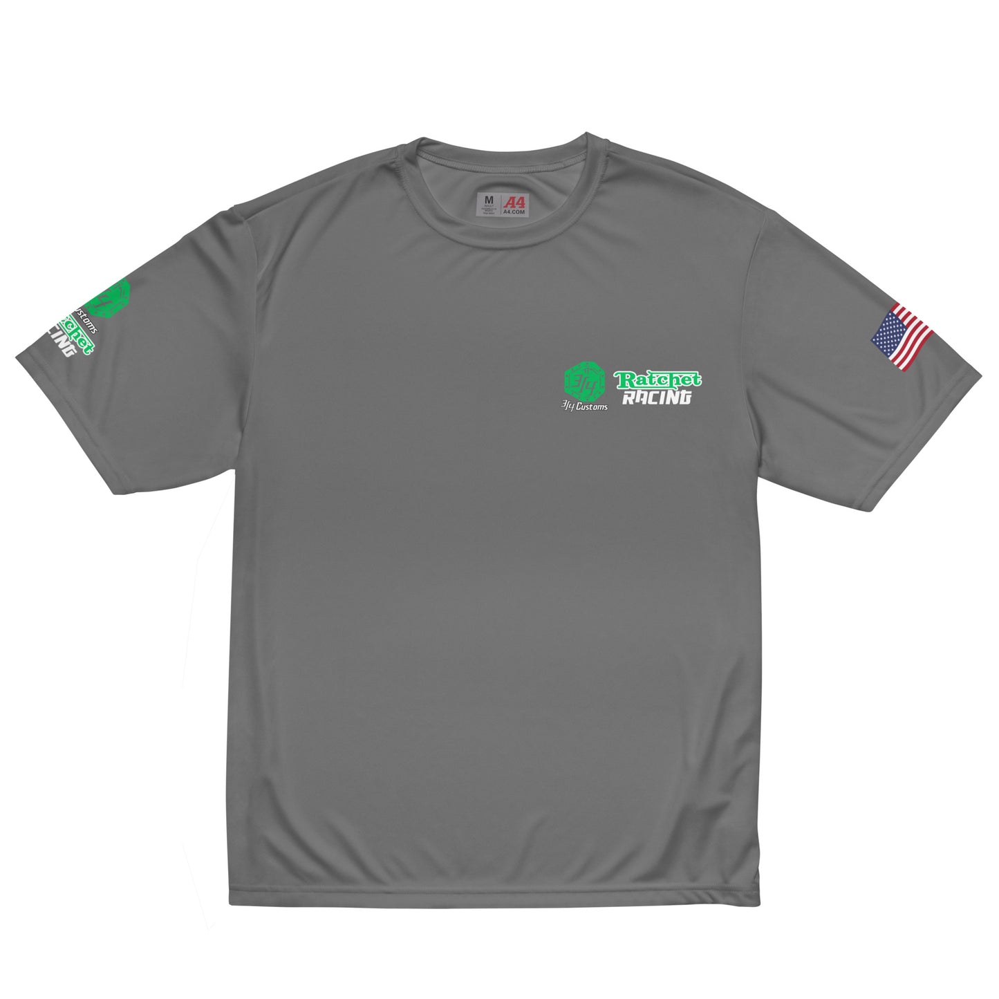 3/4 Customs Ratchet Racing Moisture wick tee