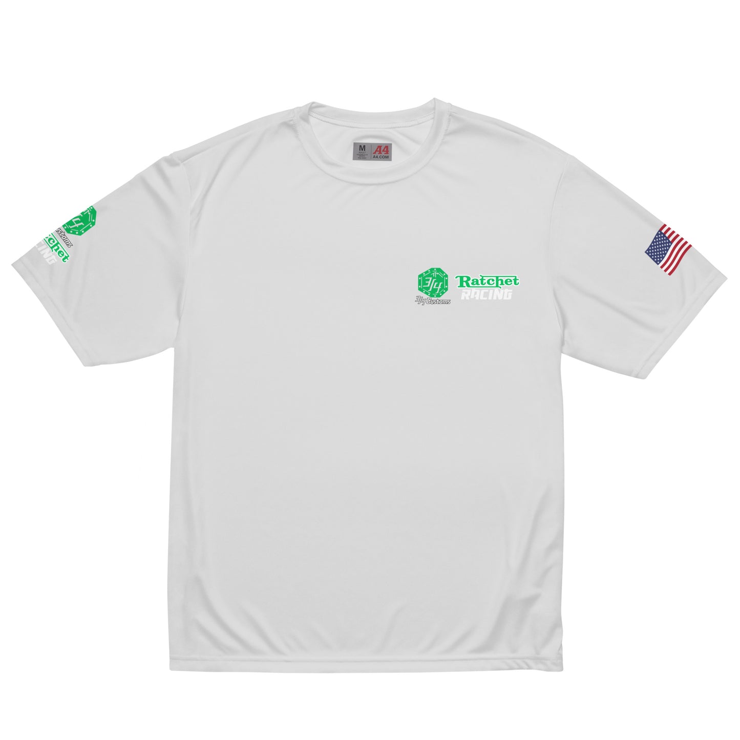 3/4 Customs Ratchet Racing Moisture wick tee