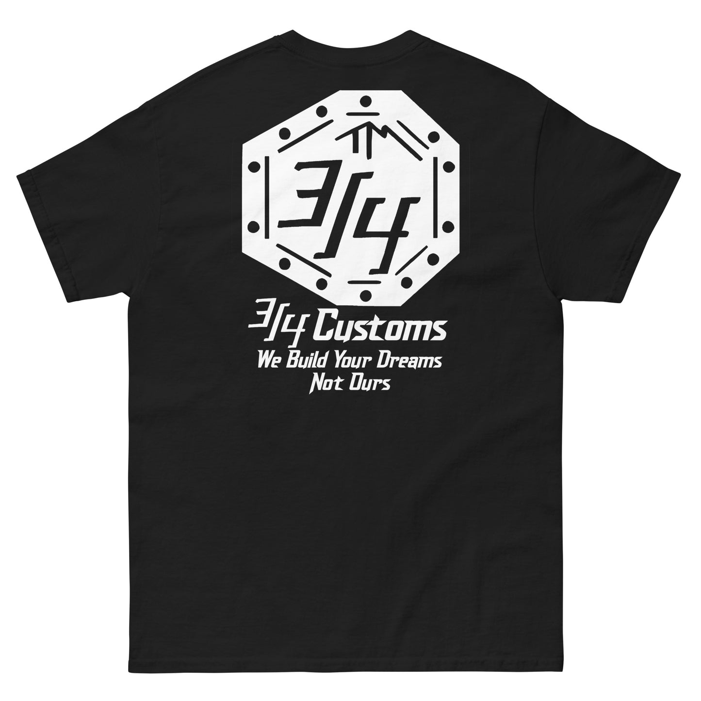 3/4 Customs White Short Sleeve