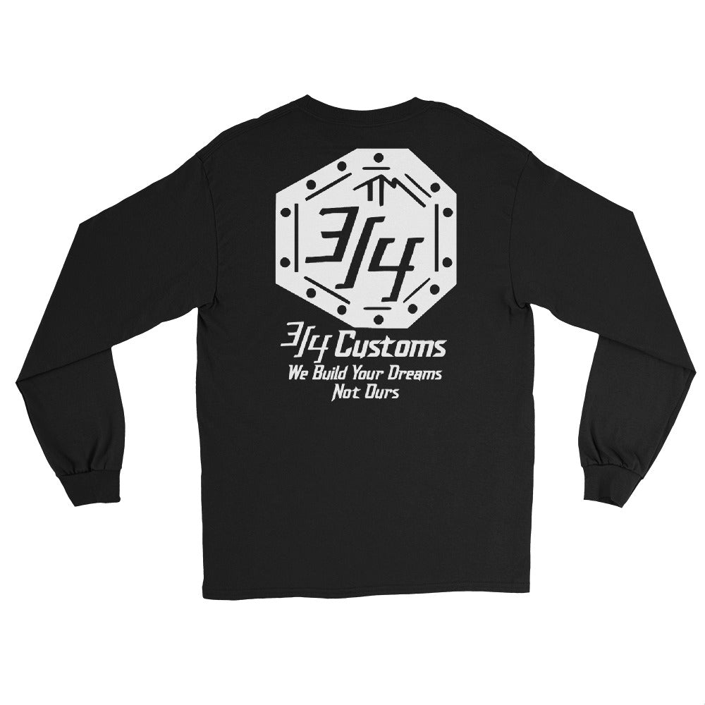 3/4 Customs White Long Sleeve