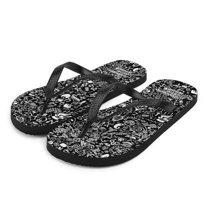 Graphic Graffiti  Black Flip-Flops