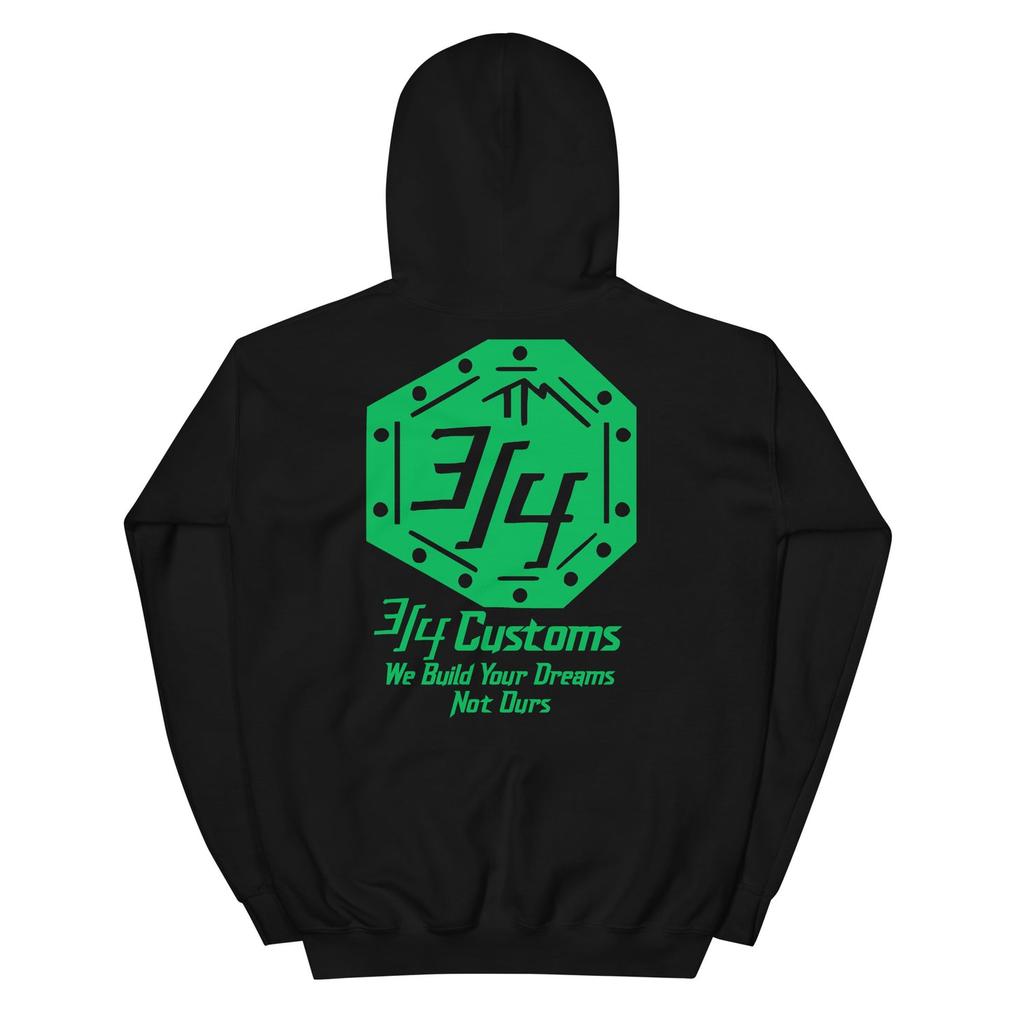 3/4 Customs Green Hoodie